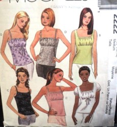 2222 MCCALLS EMPIRE PULLOVER STRAPPY / SS BABY DOLL TOPS PATTERN 4-6